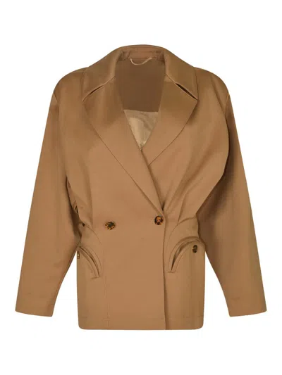 Blazé Milano Beige Double-breasted Cotton Blazer