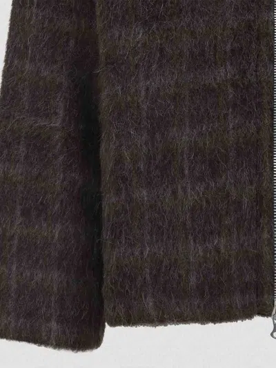 Our Legacy Textured Full Zip Hood Sweatshirt With Cozy Hood In Multi