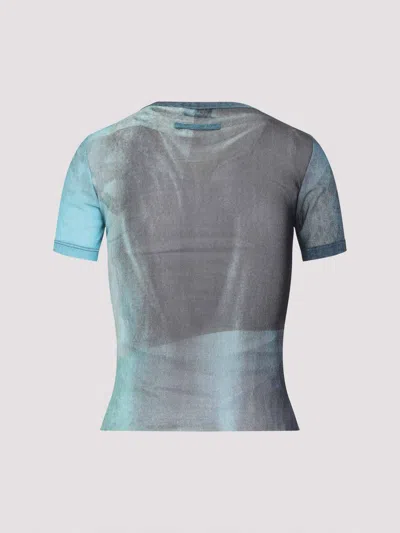 Jean Paul Gaultier "water" Mesh T-shirt In Green