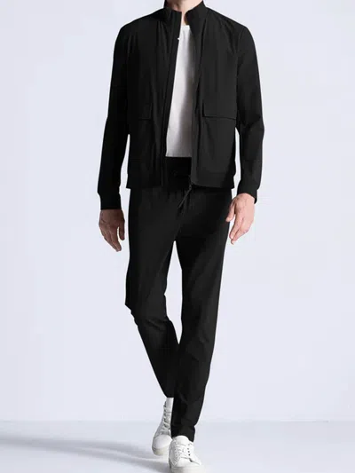Duno Black Stretch Wool Jacket In Black