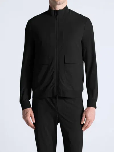Duno Black Stretch Wool Jacket In Black