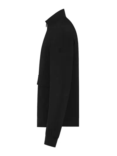 Duno Black Stretch Wool Jacket In Black