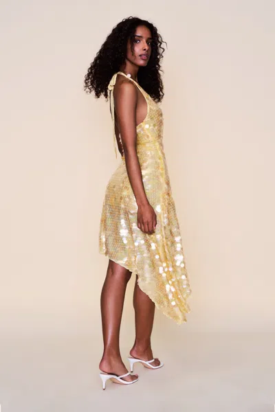 Danielle Guizio Ny Besora Sequin Dress In Brown