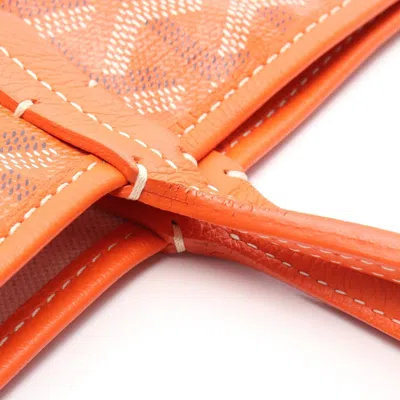 Pre-owned Goyard Saint Louis Ivory Multi-color Orange Coated Canvas Leather Tote Bag ()