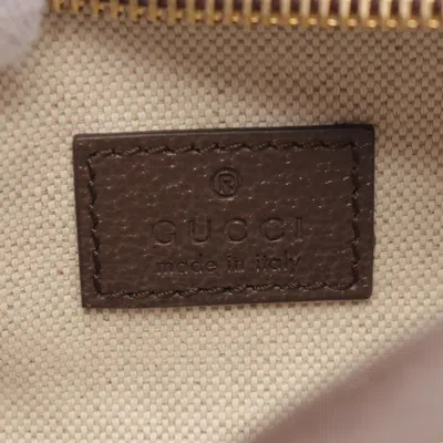 Pre-owned Gucci Beige Brown Canvas Leather Shoulder Bag ()