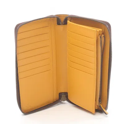 Pre-owned Gucci Beige Brown Pvc Leather Long Wallet (bi-fold) () In Multi