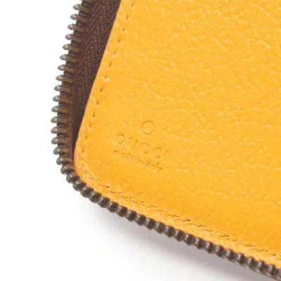 Pre-owned Gucci Beige Brown Pvc Leather Long Wallet (bi-fold) () In Multi