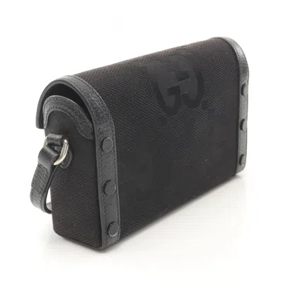 Pre-owned Gucci Black Canvas Leather Shoulder Bag ()