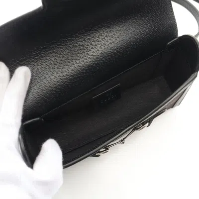 Pre-owned Gucci Black Canvas Leather Shoulder Bag ()