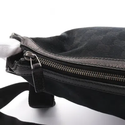 Pre-owned Gucci Black Canvas Leather Shoulder Bag ()