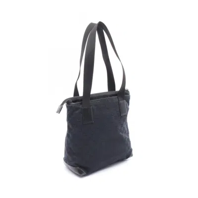 Pre-owned Gucci Black Canvas Leather Tote Bag ()