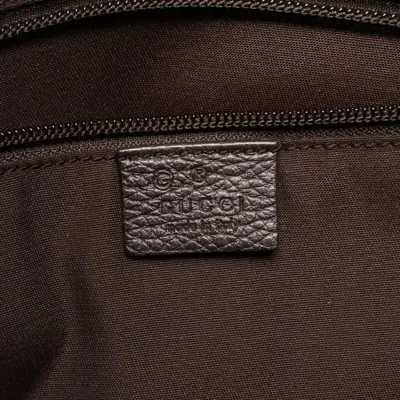 Pre-owned Gucci Brown Canvas Leather Shoulder Bag ()