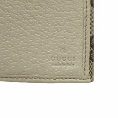 Pre-owned Gucci Ivory Light Brown Canvas Leather Long Wallet (bi-fold) ()