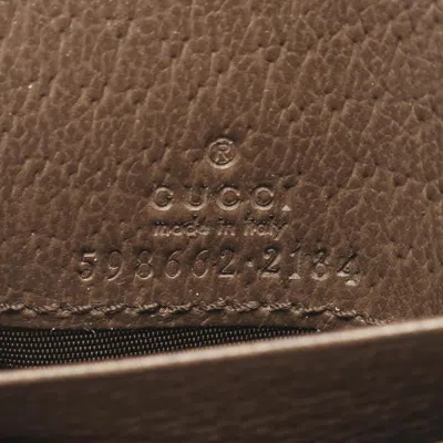 Gucci Ophidia Beige Beige Brown Brown Multi-color Coated Canvas Leather Wallet (bi-fold)