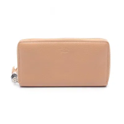 Pre-owned Gucci Pink Leather Long Wallet (bi-fold) ()