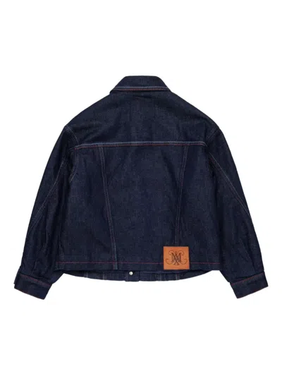 Max & Co Logo-patch Denim Jacket In Blue