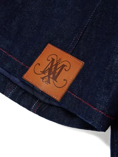 Max & Co Logo-patch Denim Jacket In Blue