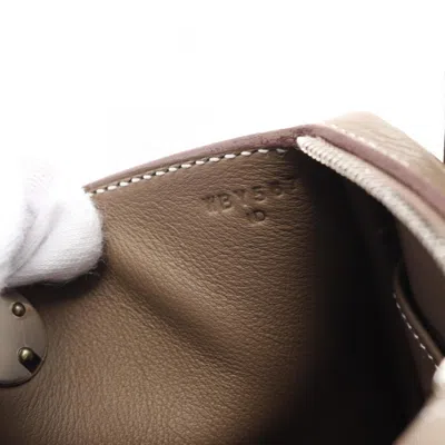 Pre-owned Hermes Brown Etoupe Gray Taurillon Clemence Leather Shoulder Bag ()