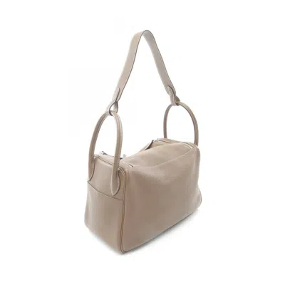Pre-owned Hermes Brown Etoupe Gray Taurillon Clemence Leather Shoulder Bag ()