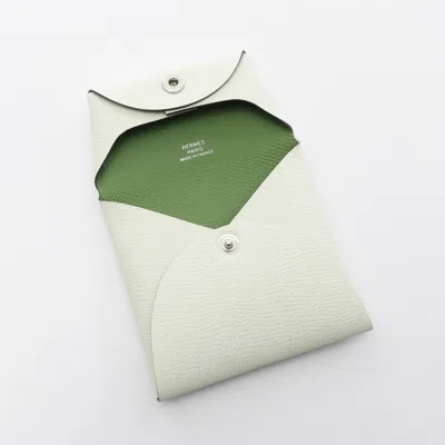 Pre-owned Hermes Green Epsom Leather Leather Coin Purse/coin Case ()