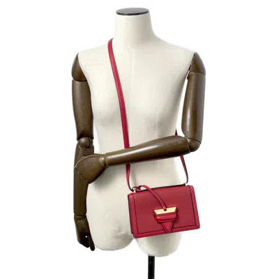 Pre-owned Loewe Barcelona Red Color Leather Shoulder Bag ()