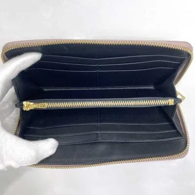Pre-owned Loewe Beige Pink Leather Long Wallet (bi-fold) ()
