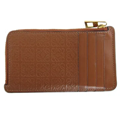 Pre-owned Loewe Brown Leather Coin Purse/coin Case ()