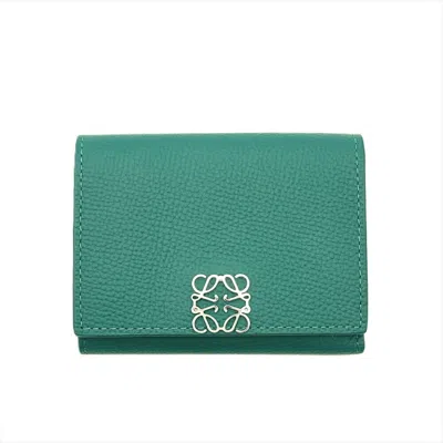 Pre-owned Loewe Green Leather Wallet (tri-fold) ()