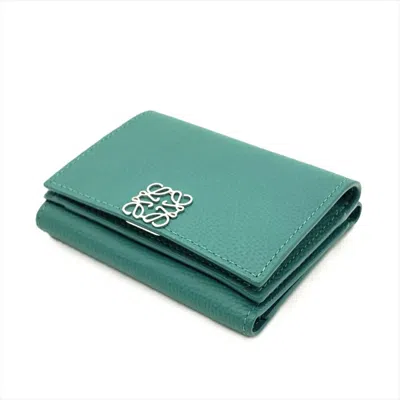 Pre-owned Loewe Green Leather Wallet (tri-fold) ()
