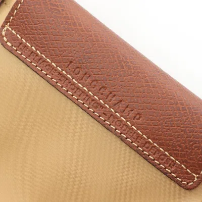 Pre-owned Longchamp Beige Brown Canvas Leather Tote Bag ()