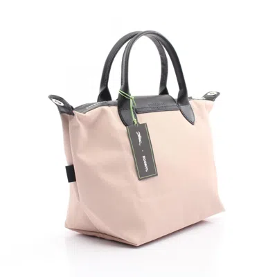 Pre-owned Longchamp Black Pink Canvas Leather Tote Bag ()