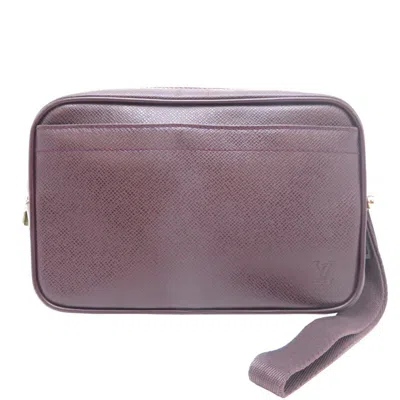 Pre-owned Louis Vuitton Acajou Brown Taiga Leather Clutch Bag Pouch ()
