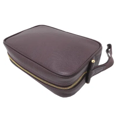 Pre-owned Louis Vuitton Acajou Brown Taiga Leather Clutch Bag Pouch ()