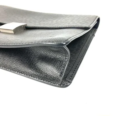 Pre-owned Louis Vuitton Ardoise Black Taiga Leather Clutch Bag ()