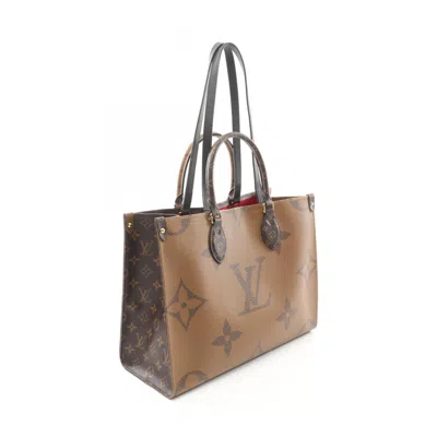 Pre-owned Louis Vuitton Beige Brown Coated Canvas Leather Tote Bag ()