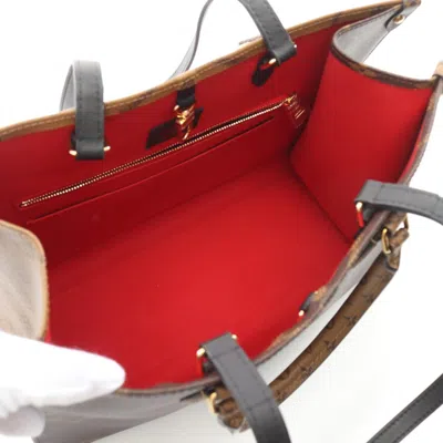Pre-owned Louis Vuitton Beige Brown Coated Canvas Leather Tote Bag ()