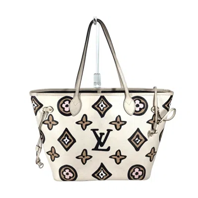 Pre-owned Louis Vuitton Beige Leopard Pvc Leather Shoulder Bag Tote Bag ()