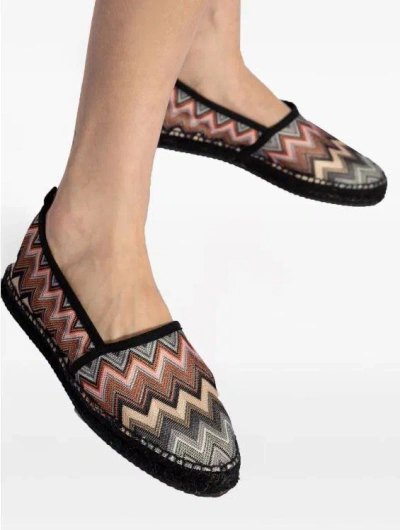 Missoni Espadrillas Slip On In Tessuto Chevron In Multi