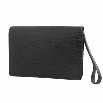 Pre-owned Louis Vuitton Black Noir Epi Leather Clutch Bag Pochette ()