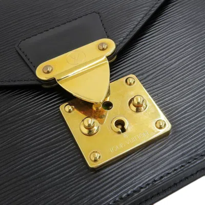 Pre-owned Louis Vuitton Black Noir Epi Leather Clutch Bag Pochette ()