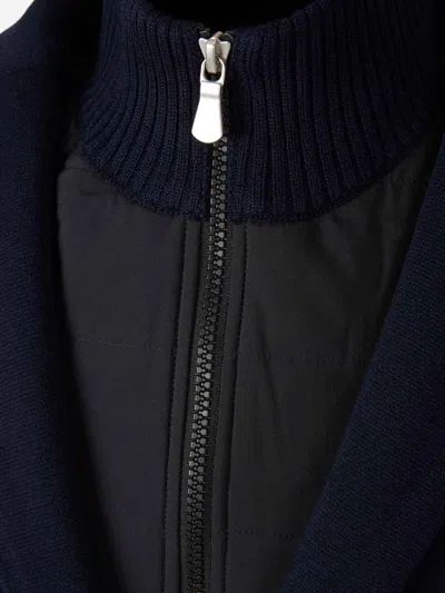Gran Sasso Quilted Zip-front Blazer In Blue