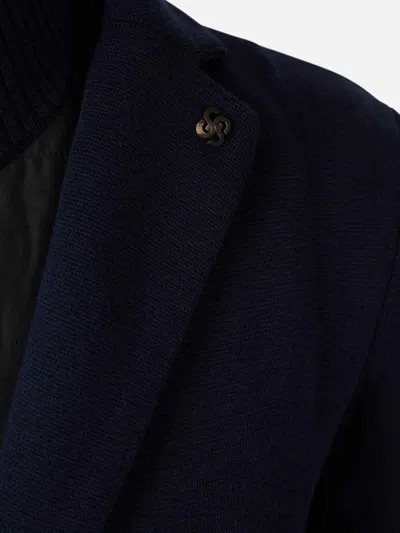 Gran Sasso Quilted Zip-front Blazer In Blue