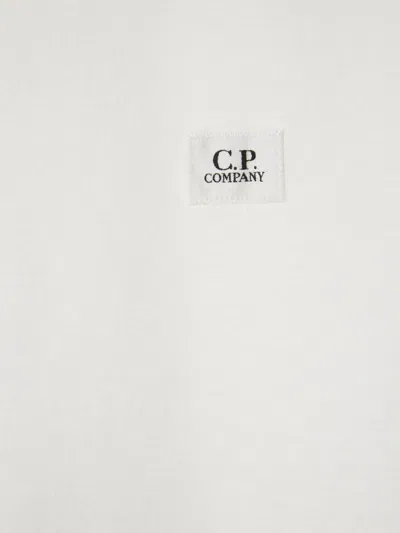 C.p. Company Logo Embroidered T-shirt In White