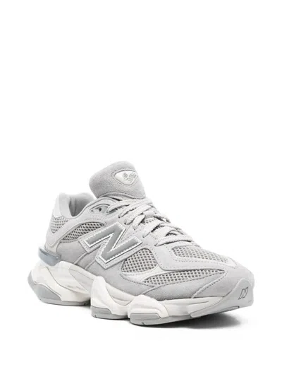 New Balance 9060 Grey Sneakers With Lateral Logo In Suede Unisex In Gray