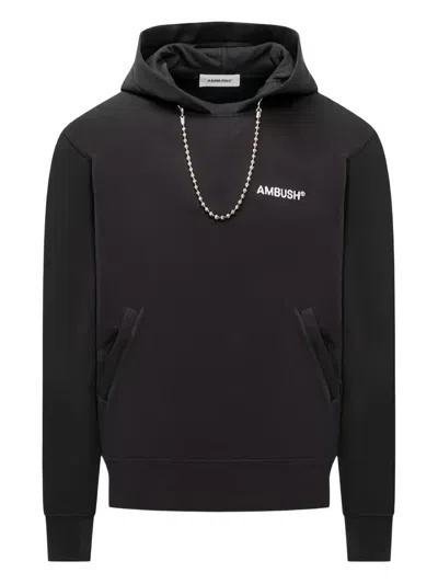 Ambush Knit Hoodie Kangaroo Pocket In Black