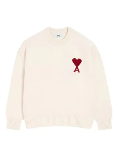 Ami Alexandre Mattiussi Adc Crewneck Sweater In White