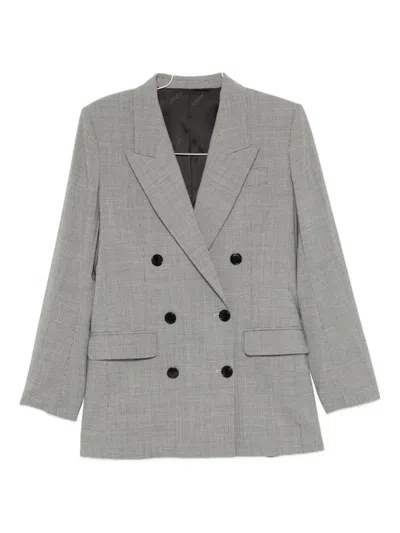Isabel Marant Étoile Checked Double-breasted Jacket In Gray