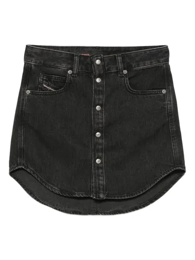 Diesel Short Skirt With Pockets And Belt Loops In Black