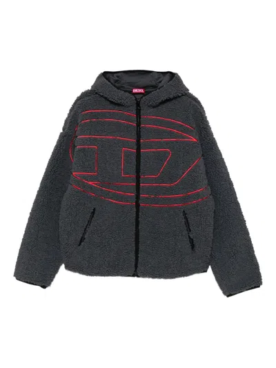 Diesel S-zat Teddy Fleece Hooded Sweatshirt In Multi