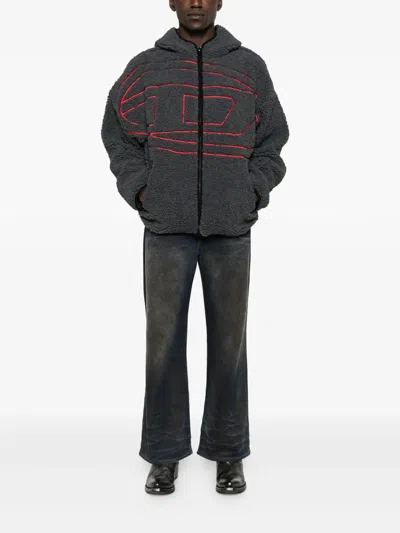Diesel S-zat Teddy Fleece Hooded Sweatshirt In Multi
